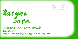 matyas sota business card